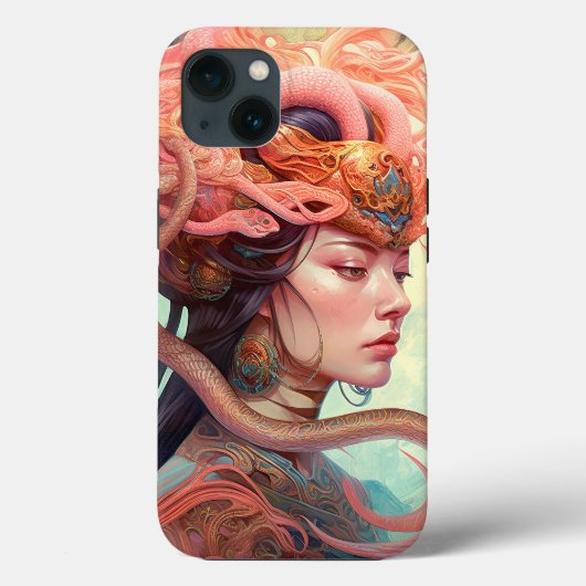 Coques Case-Mate iPhone Serpent Hair Lady Imaginaire Art (Verso)