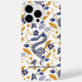 Coques Case-Mate iPhone Serpent violet blanc et botanique - Personnalisé (Verso)