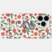 Coques Case-Mate iPhone Serpent violet blanc et botanique - Personnalisé (Verso (horizontal))