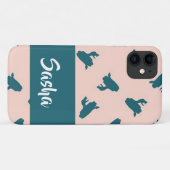 Coques Case-Mate iPhone Serpents bleus cuits en rose (Dos (Horizontal))