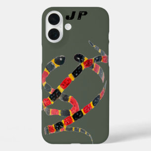 Coques iPhone 16 Plus Serpents de corail Reptile personnalisé