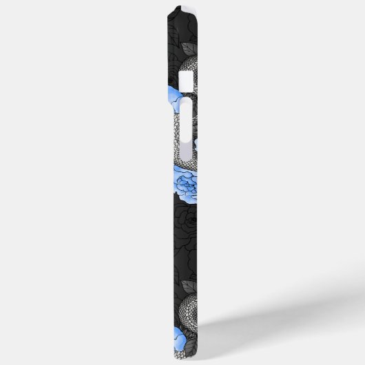 Coques Case-Mate iPhone Serpents et roses bleus (Verso / Gauche)