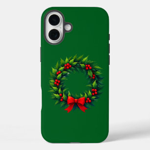 Coques iPhone 16 Plus Serre de Noël avec Coque-Mate rouge Bow iPhone Cas