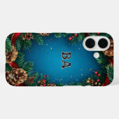 Coques Case-Mate iPhone Serre Festive De Noël Avec Pinecones (Verso (horizontal))