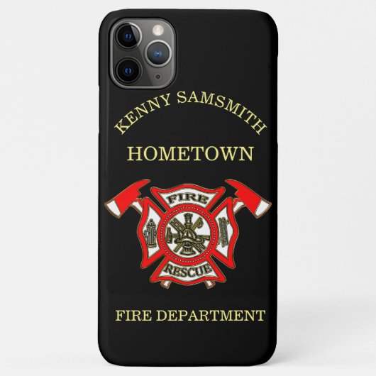 Coques Case-Mate iPhone Service D'Incendie Insigne Or Et Rouge Avec Axes D (Dos)