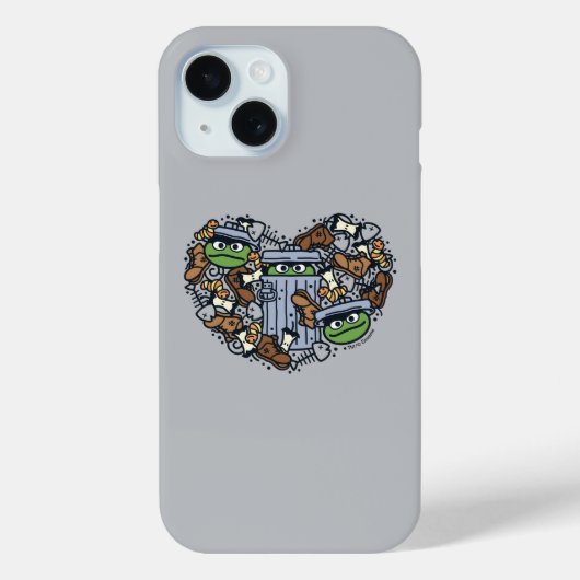 Coques Case-Mate iPhone Sésame Sésame | Oscar the Grouch Doodle Heart (Verso)
