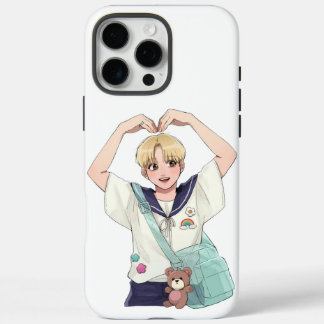 Coques iPhone 16 Pro Max Seungkwan SEVENTEEN Anime Style Heart Pose Fan Art