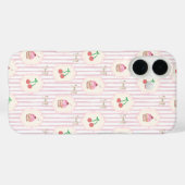 Coques Case-Mate iPhone Shabby chic Baies roses cerises Cupcakes Retro (Verso (horizontal))