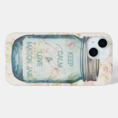 Coques Case-Mate iPhone shabby chic Keep Calm et love mason jar (Verso (horizontal))