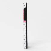 Coques Case-Mate iPhone Shabby Chic Rose Roses Noir Blanc Pois (Dos/Gauche)