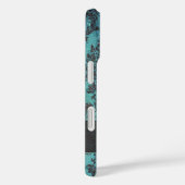 Coques Case-Mate iPhone Shabby Chic Turquoise damask Motif avec Monogramme (Verso / Droite)