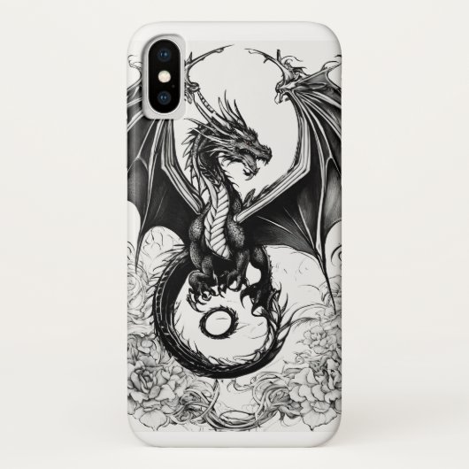 Coques Case-Mate iPhone "Shadow Dragon : Black Cover Design" (Dos)