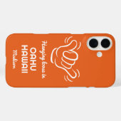 Coques Case-Mate iPhone Shaka de nom, emplacement et couleur personnalisés (Verso (horizontal))