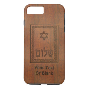 Coque iPhone 7 Plus Shalom en bois sculpté