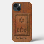Coques Case-Mate iPhone Shalom en bois sculpté (Verso)