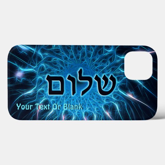 Coques Case-Mate iPhone Shalom Sur Fractage Bleu (Verso (horizontal))