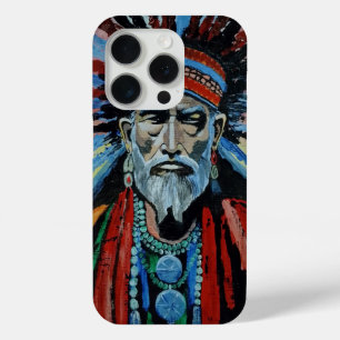 Coque iPhone 15 Pro shaman, sorcier, protecteur, amulet, grand-père