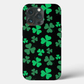 Coques Case-Mate iPhone Shamrock Clover Vert et noir St patrick moderne (Verso)
