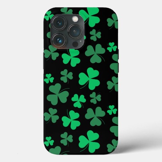 Coques Case-Mate iPhone Shamrock Clover Vert et noir St patrick moderne (Verso)
