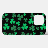 Coques Case-Mate iPhone Shamrock Clover Vert et noir St patrick moderne (Verso (horizontal))