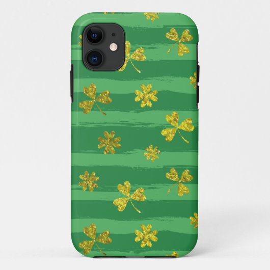 Coques Case-Mate iPhone shamrock d'or st patrick (Dos)
