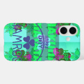 Coques Case-Mate iPhone Shamrock festif captivant la florale de St. Patric (Verso (horizontal))