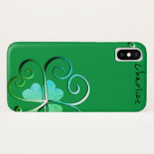 Coques Case-Mate iPhone Shamrock St. Patrick's W/Name (Dos (Horizontal))
