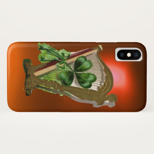 Coques Case-Mate iPhone SHAMROCK VERT HARP orange (Dos (Horizontal))