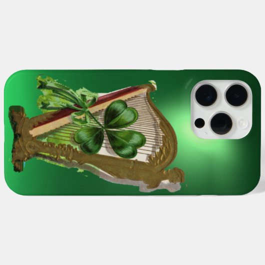 Coques Case-Mate iPhone SHAMROCK VERT HARP St Patrick Day (Verso (horizontal))