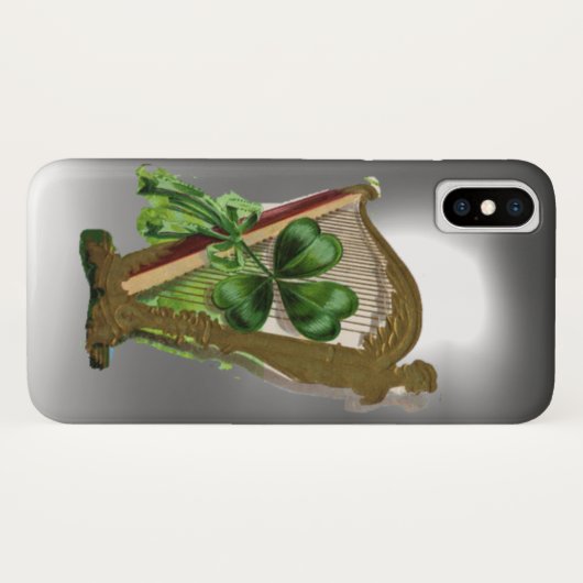 Coques Case-Mate iPhone SHAMROCK VERT IRISH HARP blanc (Dos (Horizontal))