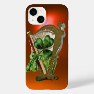 Coque Pour iPhone 14 SHAMROCK VERT IRISH HARP orange