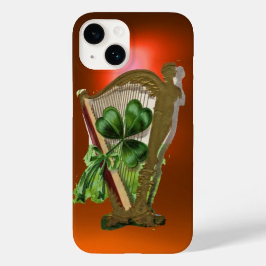 Coques Case-Mate iPhone SHAMROCK VERT IRISH HARP orange (Verso)