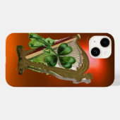 Coques Case-Mate iPhone SHAMROCK VERT IRISH HARP orange (Verso (horizontal))