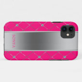 Coques Case-Mate iPhone Shapes de Silver Hot Pink (Dos (Horizontal))