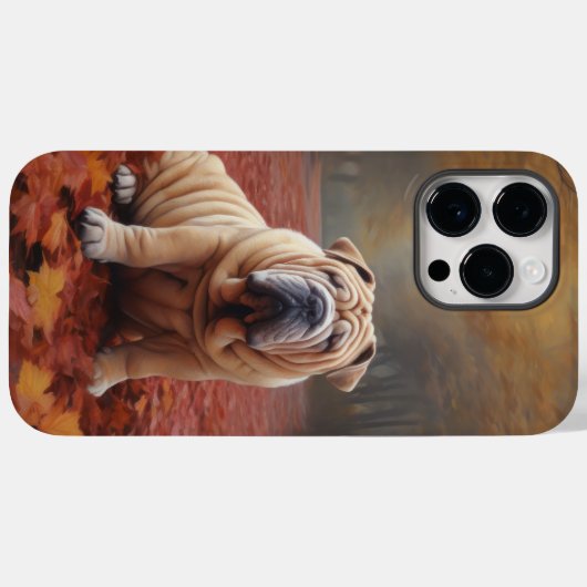 Coques Case-Mate iPhone Shar Pei dans l'automne Feuilles automne Inspire (Verso (horizontal))
