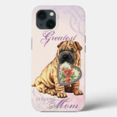 Coques Case-Mate iPhone Shar-Pei Maman Coeur (Verso)