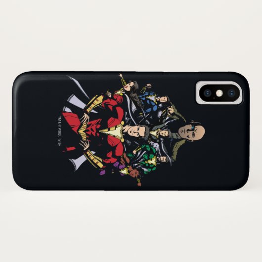 Coques Case-Mate iPhone SHAZAM ! | Shazam Family Vs. Dr Sivana (Dos (Horizontal))