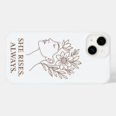 Coques Case-Mate iPhone She Rises. Always — Minimalist Empowerment Design (Verso (horizontal))