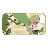 Coques Case-Mate iPhone Shelby, Madame d'art déco des années 1920 en jaune (Dos (Horizontal))