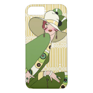 Case-Mate iPhone Case Shelby, Madame d'art déco des années 1920 en jaune