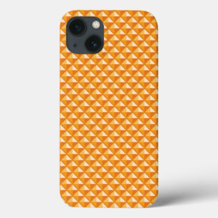 iPhone 13 Coque Sherbet orange, look émail, grille cloutée