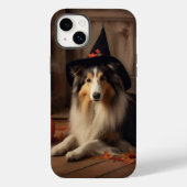 Coques Case-Mate iPhone Shetland Sheepdog Citrouille Halloween effrayant (Verso)