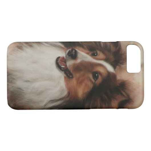 Coques Case-Mate iPhone Shetland Sheepdog Sheltie sourire (Dos (Horizontal))