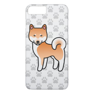 Coque iPhone 8 Plus/7 Plus Shiba Inu de dessin animé rouge