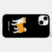 Coques Case-Mate iPhone Shiba Inu Debout Avec Un Pixel Art Sourire Doux (Verso (horizontal))