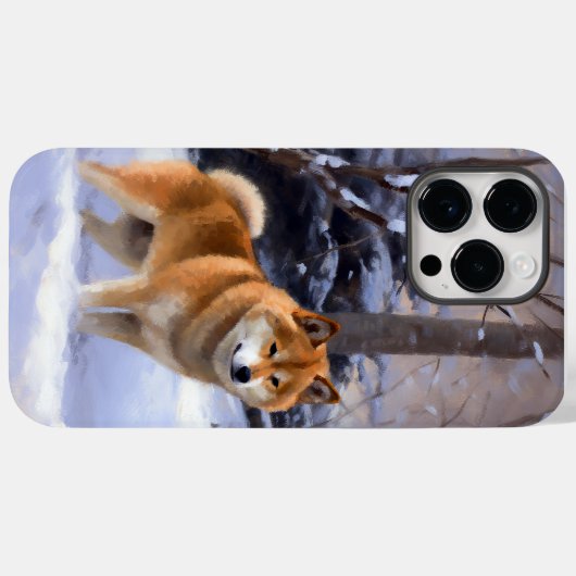 Coques Case-Mate iPhone Shiba Inu Laissez Neige Noël (Verso (horizontal))