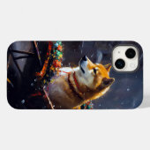 Coques Case-Mate iPhone Shiba Inu Saison Festive de Noël (Verso (horizontal))