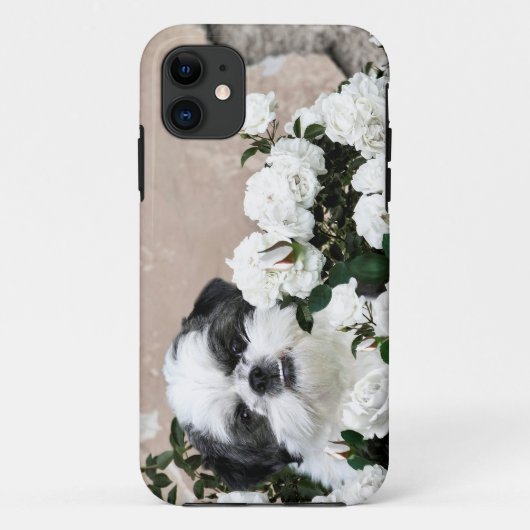 Coques Case-Mate iPhone Shih Tzu et roses (Dos)