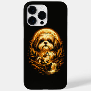 Coque Pour Pour iPhone 14 Pro Max Shih Tzu Hurle à la Lune Chien Drôle