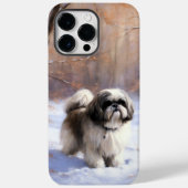 Coques Case-Mate iPhone Shih Tzu Laisse Neige Noël (Verso)